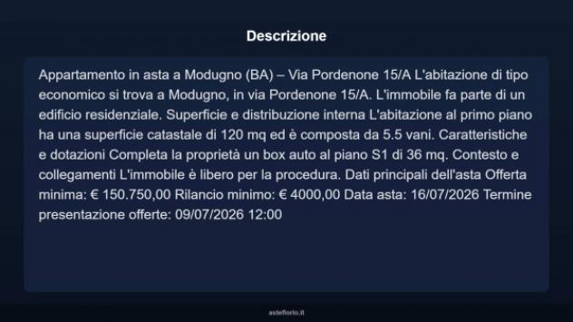 Immobile in asta di 120 m², box auto in vendita a Modugno - Foto 3