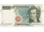 BANCONOTA DA 5.000 LIRE BELLINI REP. ITALIANA SPL/QFDS -