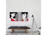 Set Quadro Margot Lupin dipinto a mano pop art
