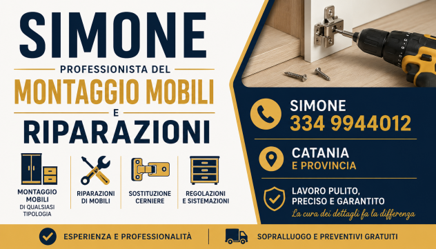 Montatore mobili e falegname esperto