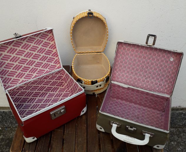 Trittico piccole valigette vintage in buono stato . - Foto 2