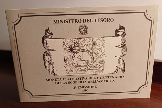 500 Lire d'argento MONETA CELEBRATIVA DEL V CENTENARIO DELLA SCOPERTA D'AMERICA - Foto 2
