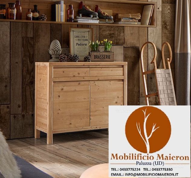 Fabbrica Mobili Rustici Country Soggiorno Taverna L'Aquila Legno Di Pino Abete - Foto 3