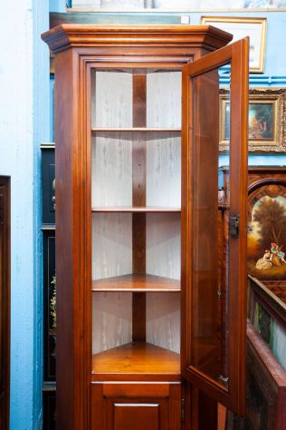 Vetrina Angolare Antica in Legno – 25055 - Foto 3