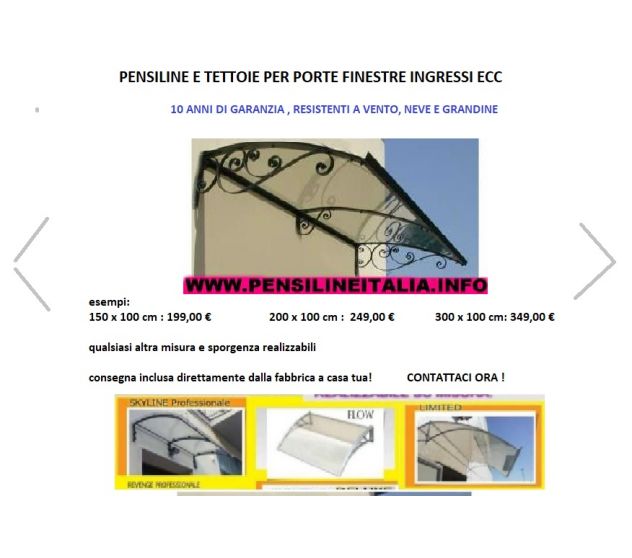 Pensiina tettoia in acciaio e plexiglass 100 cm modulare - Foto 2