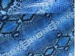 Pelle stampata effetto pitone azzurra per Artigianato