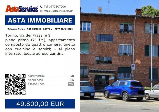 118/2025 U TO - Tribunale Torino - RGE 118/2025 - LOTTO U - ASTA 20/10/2026