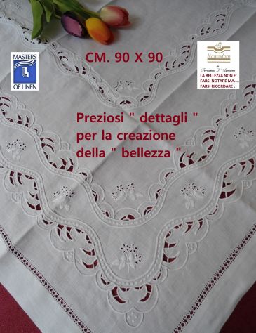 RICAMI ANTICHI PREGIATISSIMI , CENTRI TAVOLO - TOVAGLIE THE' ( 3 modelli ) - Foto 9