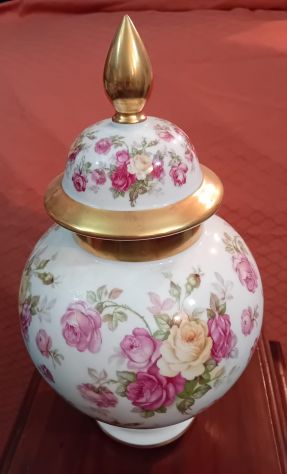 BELLA ELEGANTE COPPIA VASI ANTICHI CERAMICA DIPINTI DORATI PERFETTE CONDIZIONI - Foto 4