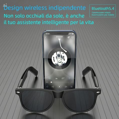 Occhiali Smart Bluetooth Ascolta Musica e Rispondi alle Chiamate (Bianco) - Foto 2