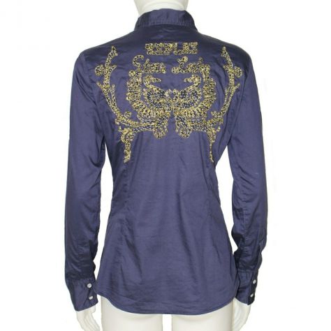 camicia da donna sciancrata blu di REPLAY - tg. M