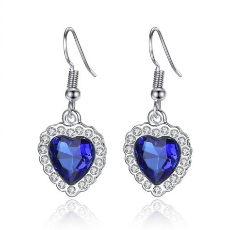 GIOIELLI TITANIC SET COLLANA + ORECCHINI + BRACCIALE CUORE BLU DELL'OCEANO - Foto 4