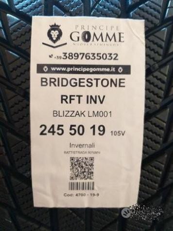 4 gomme 245 50 19 bridgestone rft inv a4700 - Foto 2