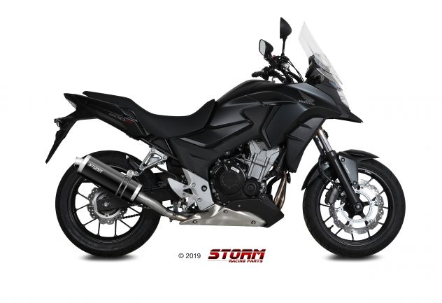 Scarico per Honda Cb 500 X Arrow Pro Race X-Kone Storm Oval Black - Foto 3