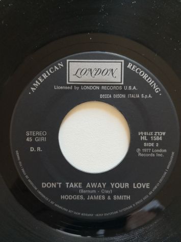 Disco Vinile 45 giri, Hodges James &amp; Smith - Away your love - originale del 1977 - Foto 4