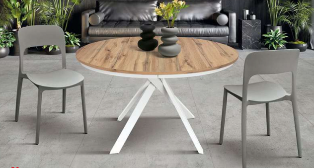 Tavolo tondo allungabile D120 + 1 all 50cm