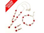 GIOIELLI ROSE SET COLLANA + ORECCHINI + BRACCIALE ORO