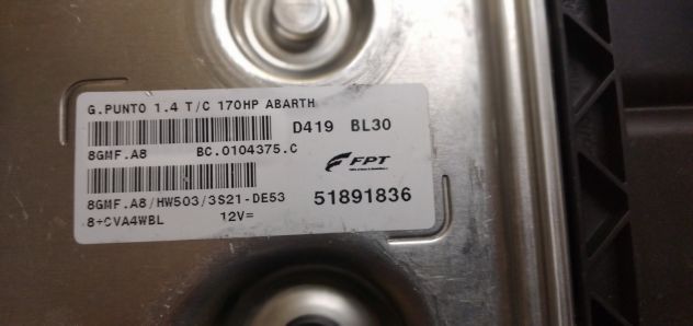 CENTRALINA Punto Evo - 1.4 TB 16V MultiAir TCT - 51891836 - MM8GMFHW503 - 3S2 - Foto 5