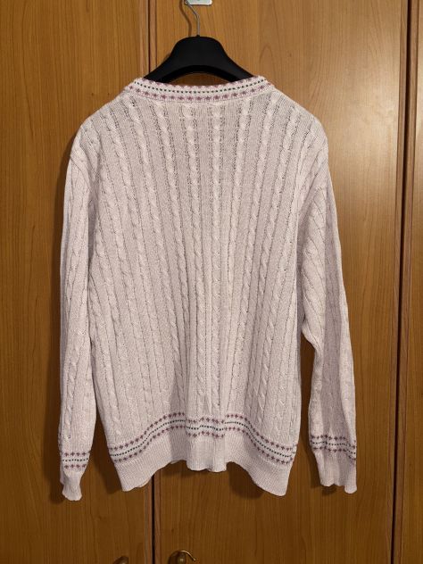 CARDIGAN/MAGLIONE LEGGERO DA DONNA,VINTAGE ANNI ‘80 O ‘90,IN COTONE,ROSA E VIOLA - Foto 8