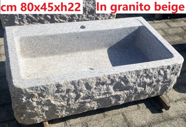 Lavello lavandino in pietra granito 80cm - Foto 3