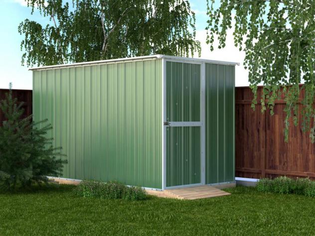 Box prefabbricato, casetta da giardino in lamiera zincata. Capanno deposito attrezzi in Acciaio Zincato 1.75 x 3.07 m x h1.82 m - 95 KG - 5,4 metri qu - Foto 3