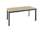 Tavolo Allungabile In Alluminio E Doghe In Legno L 150/210x90 Per Arredo Esterno