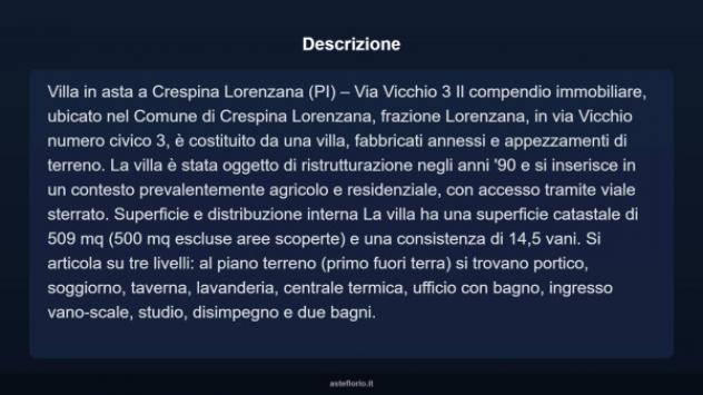 Immobile in asta di 509 m² con più di 5 locali in vendita a Crespina e Lorenzana - Foto 4