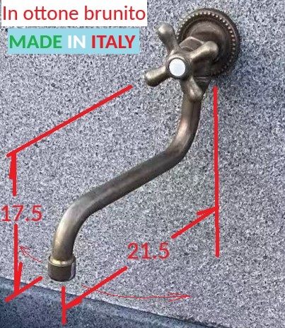 RUBINETTO LUNGO MURO PARETE PER LAVELLO FONTANA - Foto 5