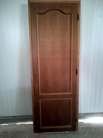 Porta in legno massello Noce Mansonia 213 x 78 x 13 cm. SX - Foto 2