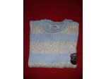 Maglione di cotone a righe bicolori, taglia L.