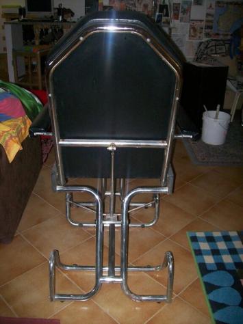 SEDIA VINTAGE IN PELLE NERA RIBALTABILE - Foto 7
