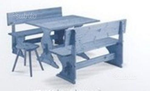 Set Panche e tavoli pub color azzurro nuovi