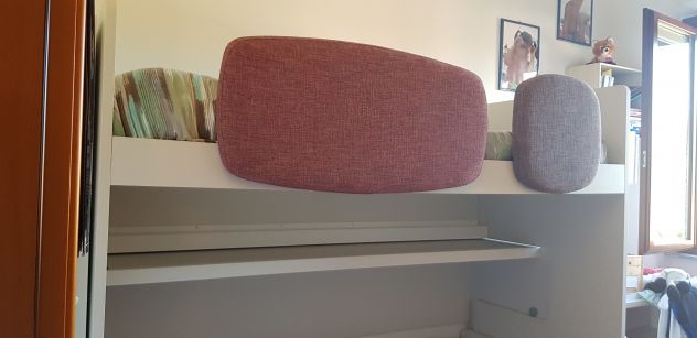 Letto a soppalco “slide” CLEVER melaminico lino - Foto 3