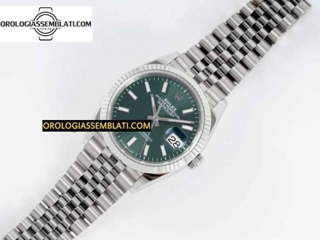 Replica Rolex DATEJUST 36 SS 116234 1:1 BEST EDITION ACCIAIO 904L QUADRANTE VERDE SUNDUST SUL BRACCIALE JUBILEE 3235 - Foto 12