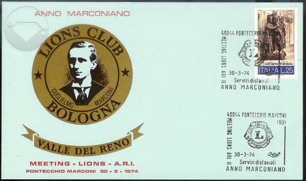 1974 Cartoline ANNO MARCONIANO - LIONS CLUB BOLOGNA - A.R.I. - Foto 2