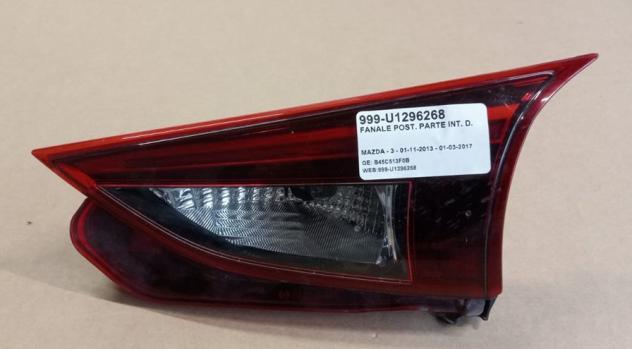 FANALE POST. PARTE INT. D. 999-U1296268 Parti elettriche Fanaleria Fanali Fanale post. dx. MAZDA - 3 - 01-11-2013 - 01-03-2017