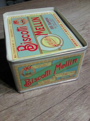 Scatola in latta vintage "Biscotti Mellin" - Foto 2