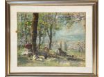 Sergio Cirno Bissi pittore quadro olio Picnic con vista Firenze
