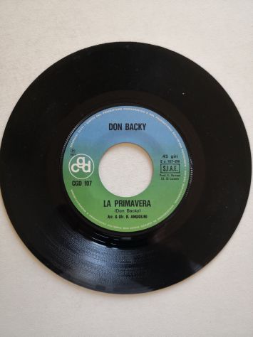 Disco Vinile 45 giri di Don Backy "Bianchi cristalli sereni" originale del 1971 - Foto 4