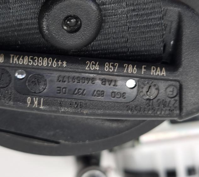 CINTURA DI SICUREZZA ANTERIORE DESTRA CON PRETENSIONATORE VOLKSWAGEN Polo 6° Serie 2G4857706F (17) - Foto 10
