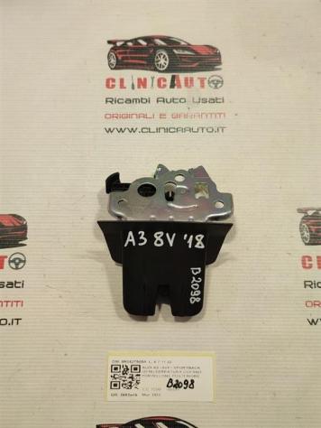 SERRATURA COFANO POSTERIORE AUDI A3 Sportback Serie (8VF) 8R0827505A (16)