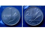 REPUBBLICA ITALIANA COPPIA 1 LIRA 2 LIRE 1989 FDC SIGILLATE DA SERIE ZECCA