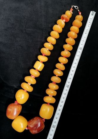 SPETTACOLARE COLLANA ETNICA TRIBALE BERBERA DI COPALE CON CORALLI. - Foto 7