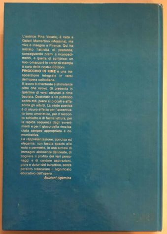 PINOCCHIO IN RIME, PINA VICARIO, Ed. Agemina, Prima edizione novembre 1982. - Foto 5