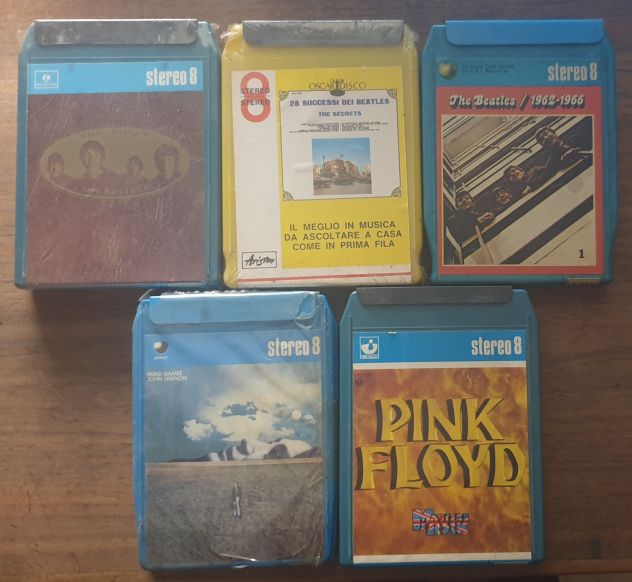 Lotto Stereo 8 5 pezzi Beatles John Lennon Pink Floyd da collezione