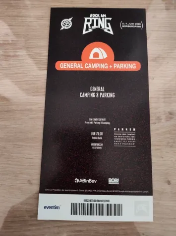 1 biglietto per il Rock am Ring Festival Camping e parking (3 giorni Acereto