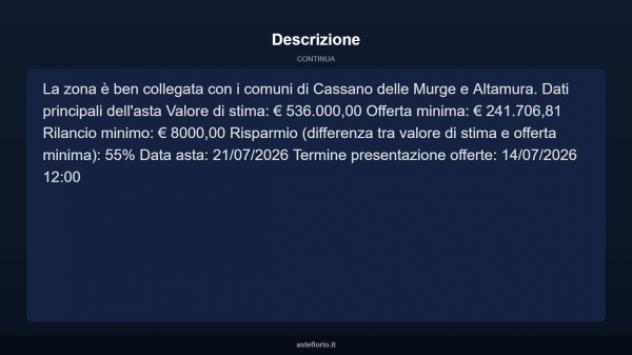 Immobile in asta di 234 m² con più di 5 locali in vendita a Cassano delle Murge - Foto 13
